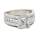 Contemporary Design Princess Cut Sterling Silver Ring