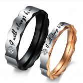 Irregular Titanium Steel Couple Ring