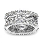 Stackable Round Cut Sterling Silver Ring