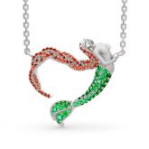"Ocean's Light" Sterling Silver Mermaid Gift Necklace for Valentine's Day