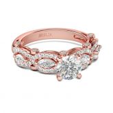 Vintage Rose Gold Tone Round Cut Sterling Silver Ring