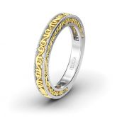 Two Tone Swirl Sterling Silver Ring Women's Band