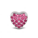 Single Heart Charm Sterling Silver