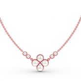 Jeulia Clover Cultured Pearl Sterling Silver Necklace