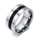 Polished Two Tone Titanium Steel Men's Band