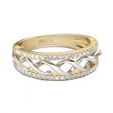 Two Tone Twist Round Cut Sterling Silver Women's Band