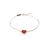 Rose Gold Tone Loving Heart Sterling Silver Bracelet