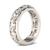 Channel Setting Sterling Silver Skull Ring