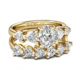 Jeulia Oval Cut Sterling Silver Ring Set