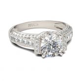 Milgrain Round Cut Sterling Silver Ring