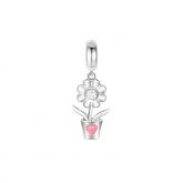 Flower with Love Pendant Sterling Silver