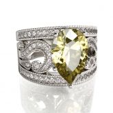3PC Pear Cut Sterling Silver Ring Set