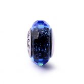 Dark Blue Faceted Glass Charm