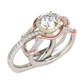 Interchangeable Twist Round Cut Sterling Silver Ring Set