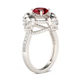 Rope Design Round Cut Sterling Silver Skull Ring