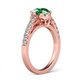 Rose Gold Tone Round Cut Sterling Silver Skull Ring