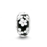 Flowers Bloom in Black Glass Charm