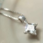 Square Sterling Silver Pendant Necklace