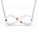 Infinity Sterling Silver Name Necklace With Stones