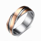 Rose Gold Tone Titanium Steel Men's Band