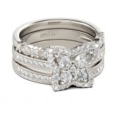 Butterfly Pear Cut Sterling Silver 3PC Ring Set