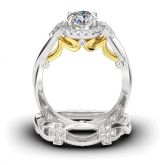 Cross Design Round Cut Sterling Silver Ring Set