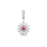 Red Heart Charm Sterling Silver