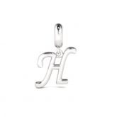 Letter H Dangling Charm Sterling Silver