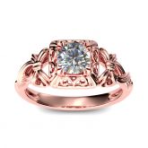 Bowknot Round Cut Sterling Silver Ring