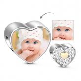 Yellow Heart Photo Charm Sterling Silver
