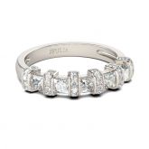 Art Deco Princess Cut Sterling Silver Women's Band