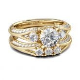 Split Shank Round Cut Sterling Silver Ring set