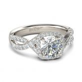 Twist Halo Round Cut Sterling Silver Ring