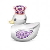 Duck Queen Charm Sterling Silver