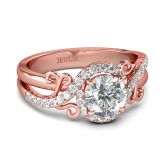 Floral Design Round Cut Sterling Silver Ring