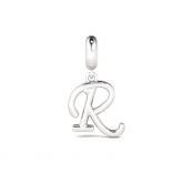 Letter R Dangling Charm Sterling Silver