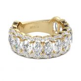 Gold Tone Oval Cut Sterling Silver Women's Band