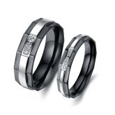 Black Plating Titanium Steel Couple Rings