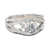 Intertwined Round Cut Sterling Silver Ring