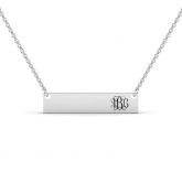 Monogram Sterling Silver Bar Necklace