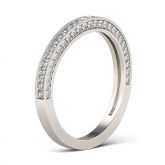 Curved Round Cut Sterling Silver Women's Wedding Band