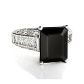 Jeulia Big Center Stone Emerald Cut Sterling Silver Ring