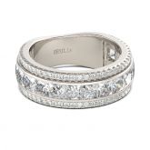 Simple Princess Cut Sterling Silver Women's Band