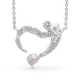"Ocean's Light" Sterling Silver Mermaid Gift Necklace for Valentine's Day