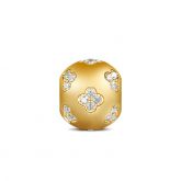 Gold Tone Flower Charm Sterling Silver