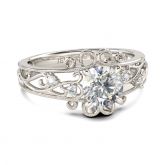 Jeulia Vintage Scrollwork Round Cut Sterling Silver Ring