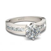 Invisible Setting Round Cut Sterling Silver Ring