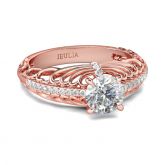 Scrollwork Round Cut Sterling Silver Ring