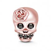 Rose Gold Skull Charm Sterling Silver