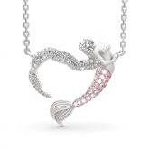 "Ocean's Light" Sterling Silver Mermaid Gift Necklace for Valentine's Day